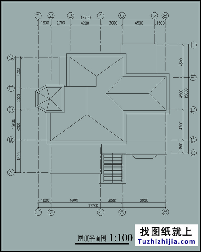 250平方米三层尖顶新农村别墅设计带外观效果图18x16米