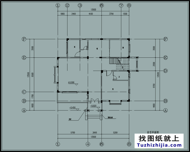 160平方米新农村二层半房屋施工设计图纸及外观图,14X14米