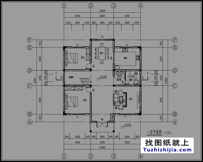 140平方米新农村三层楼房建筑设计图带外观图,12X13米