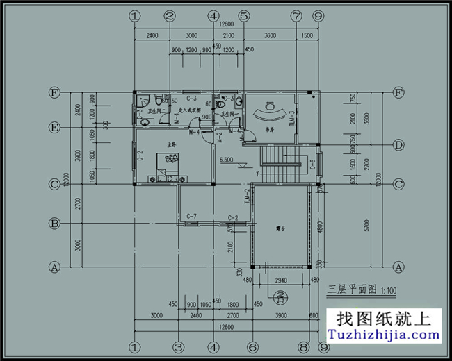 150平方米三层新农村自建别墅设计图纸,13x12米