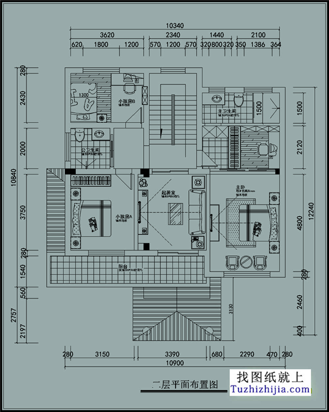 120平方米新农村三层别墅施工图纸及效果图,11X11米