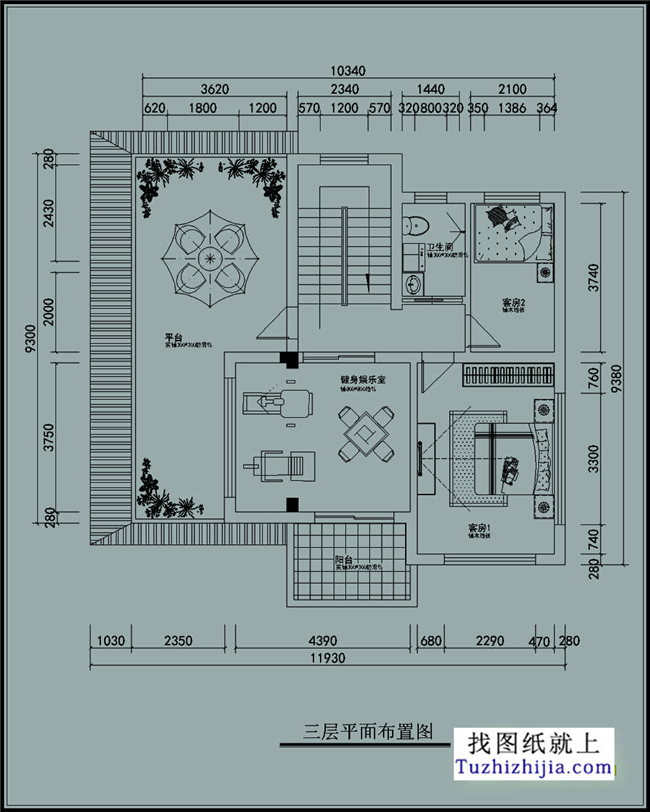 120平方米新农村三层别墅施工图纸及效果图,11X11米