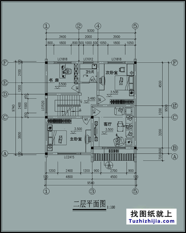 90平方米徽派风格三层别墅施工建筑设计图纸大全,9x10米