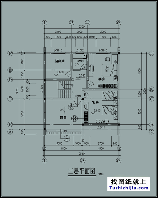 90平方米徽派风格三层别墅施工建筑设计图纸大全,9x10米