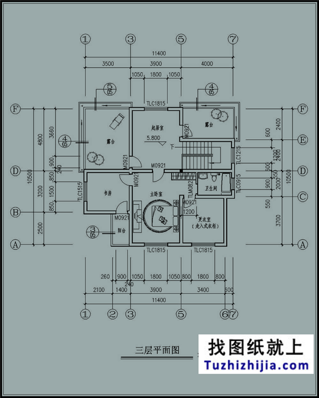 120平方米农村漂亮三层别墅施工设计建筑图纸,12x11米