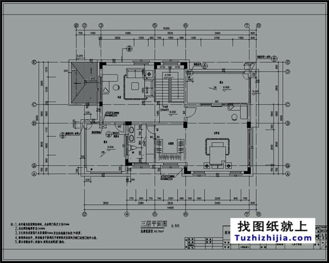 135平方米农村三层别墅建筑图纸及效果图，17x10米