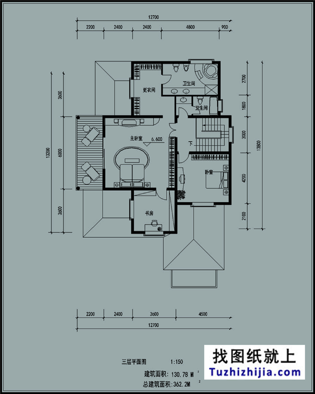 230平方米简约大气农村三层全套别墅设计及效果图,13X18米