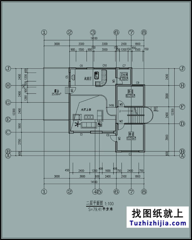 135平方米三层农村别墅建筑图纸及外观图,14X12米