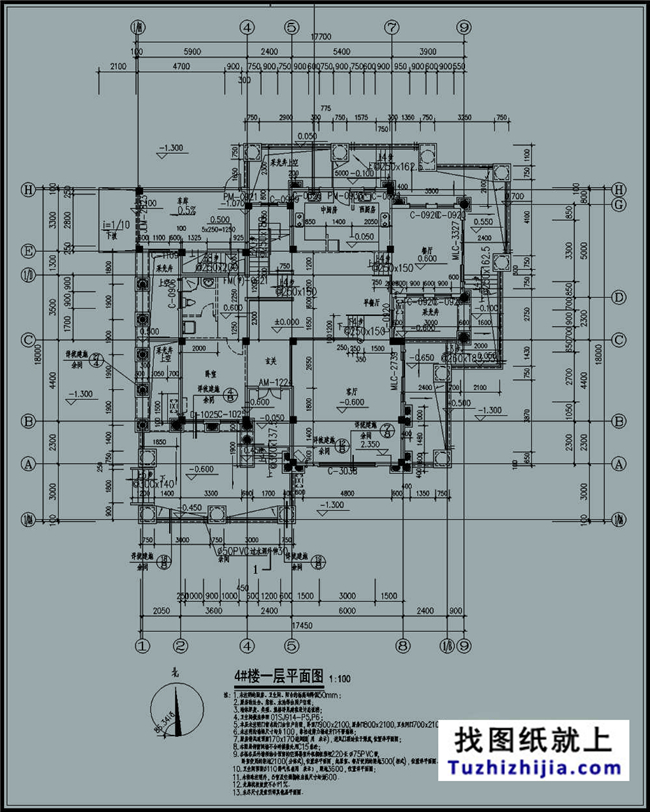 180平方米农村三层豪华别墅设计图纸及效果图,17X18米