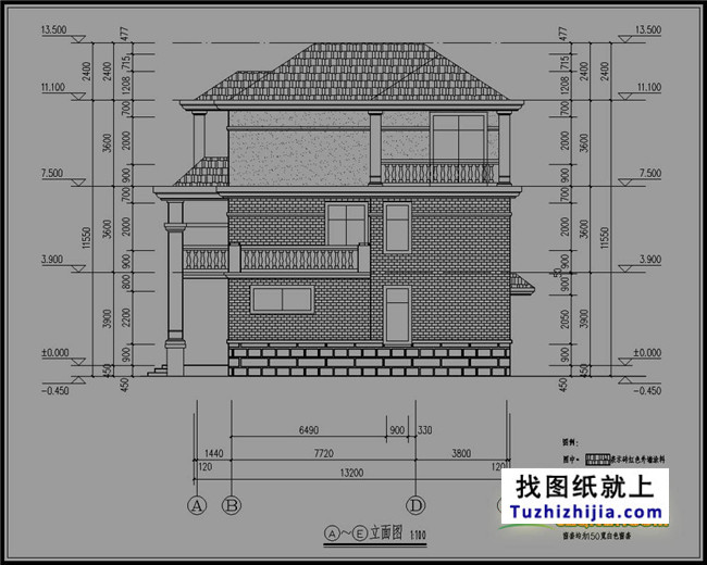 225平方米新農村三層別墅設計圖及效果圖,帶車庫