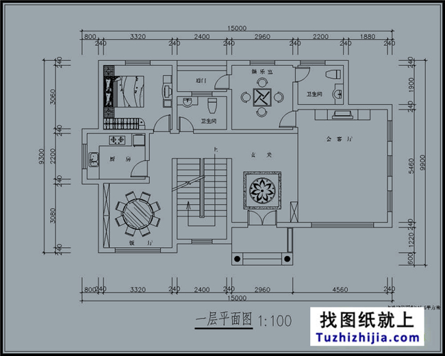 150平方米乡村清新洋气三层别墅设计图纸,15X10米