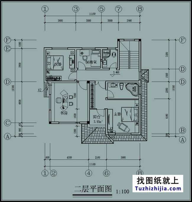 120平方米新农村自建三层别墅施工图纸,11X11米