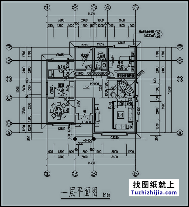 120平方米湖南新农村三层别墅设计图纸带效果图,11x11米