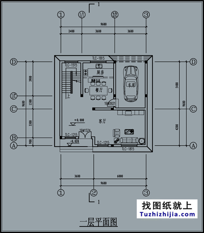 100平方米地中海风格农村三层别墅建筑设计图纸,10X10米