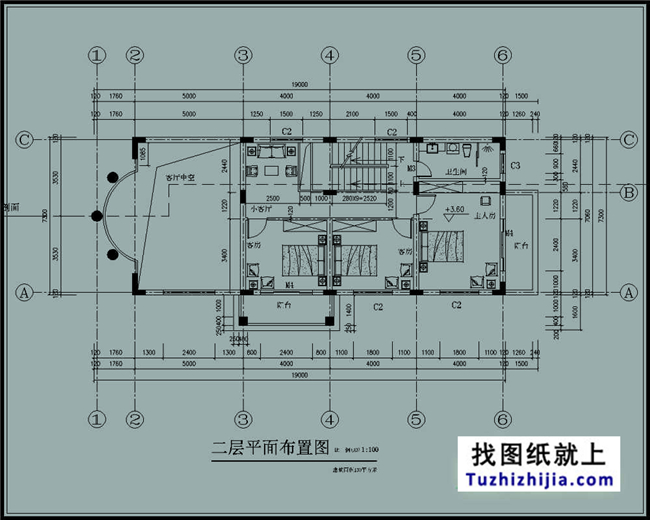 130平方米新农村三层别墅建筑施工图及效果图,19X9米