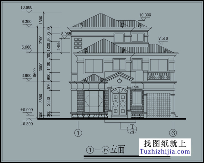 三层别墅设计图图纸目录:建筑设计总说明,一层平面图,二层平面图,三层
