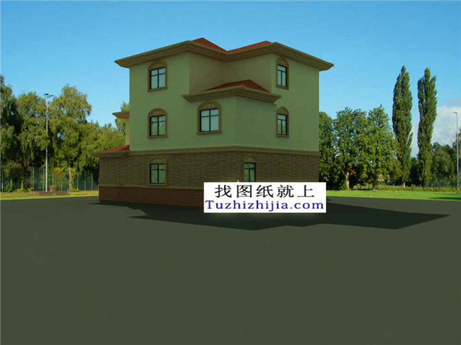 预算造价20多万的新农村三层施工设计图纸及外观效果图