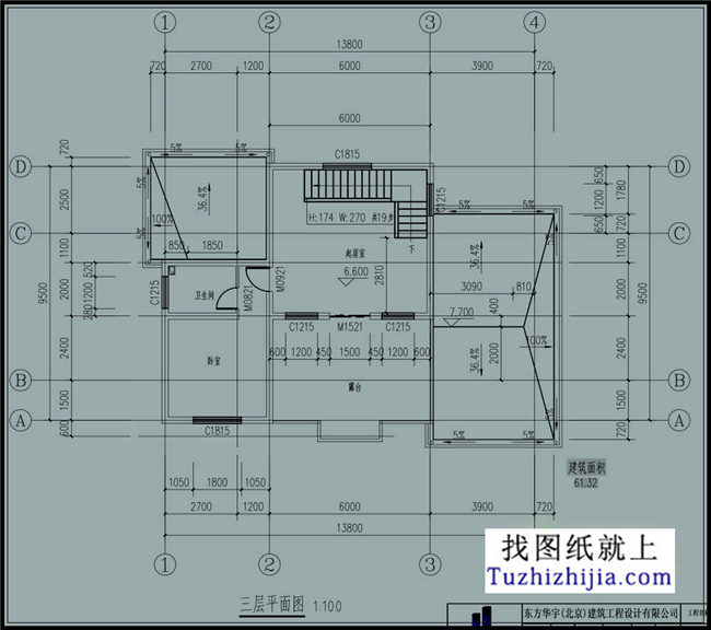 预算造价20多万的新农村三层施工设计图纸及外观效果图