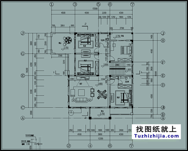 带阁楼的三层别墅房屋设计图纸及效果图