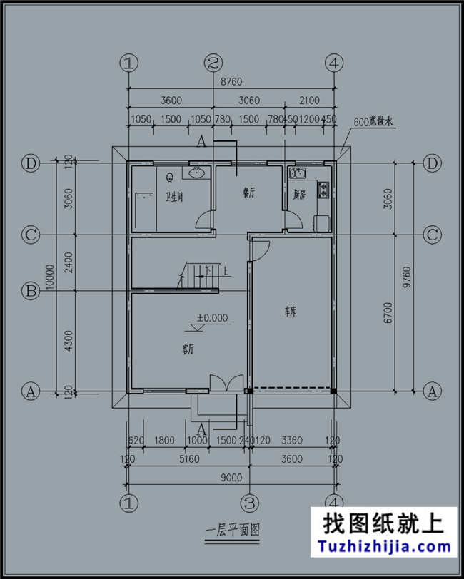 90平方米新农村带车库三层房屋别墅设计图纸及效果图