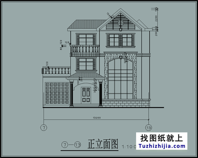 【小戶型90平米三層新農村自建房屋設計施工cad圖紙及效果圖】