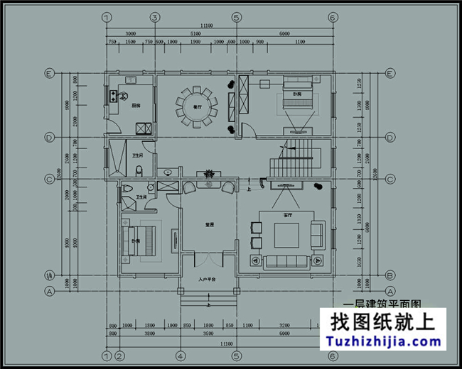 复式带堂屋三层农村房屋设计图纸带效果图