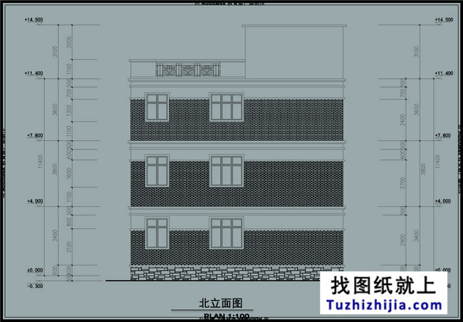 現代新農村三層房屋設計建築圖及效果圖