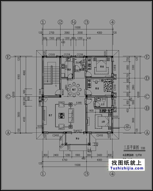 130平新農村三層房屋設計圖紙,預算30萬以內,蓋房推薦