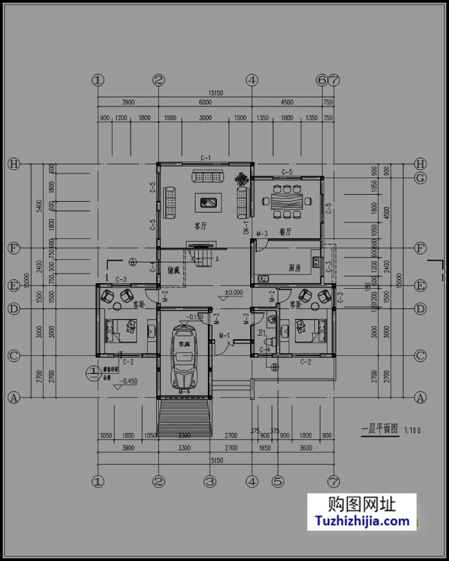 二层别墅设计图结施图指(结构说明,基础图,柱配筋,板配筋,梁配筋等与