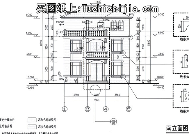 新农村三层带露台自建房设计施工图,农村自建别墅推荐
