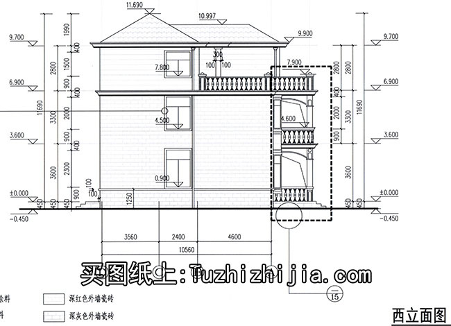 新农村三层带露台自建房设计施工图,农村自建别墅推荐