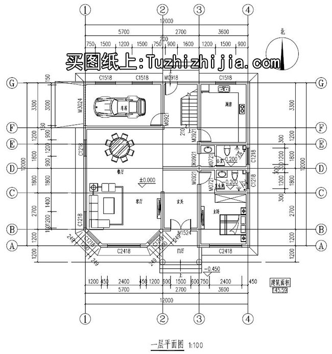 欧式风格三层别墅建筑设计图，复式楼中楼结构