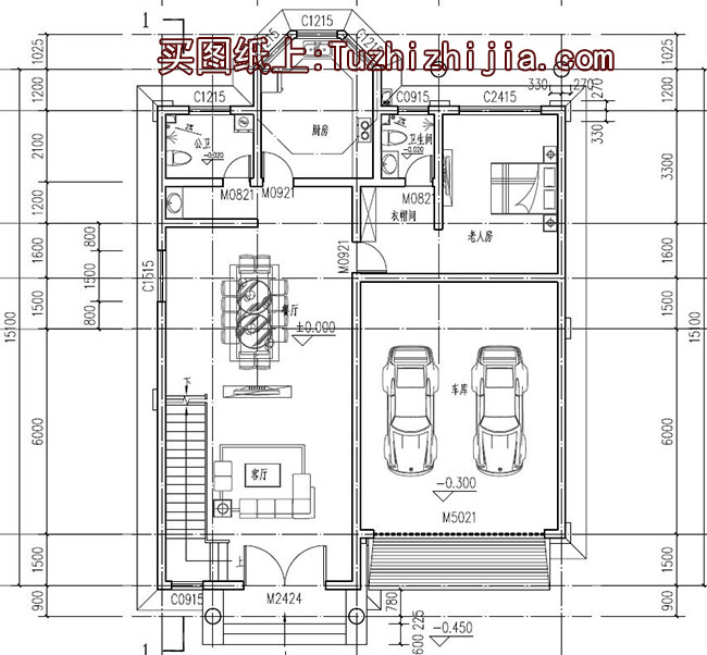 四层半高端欧式别墅房屋设计图，带车库、带露台