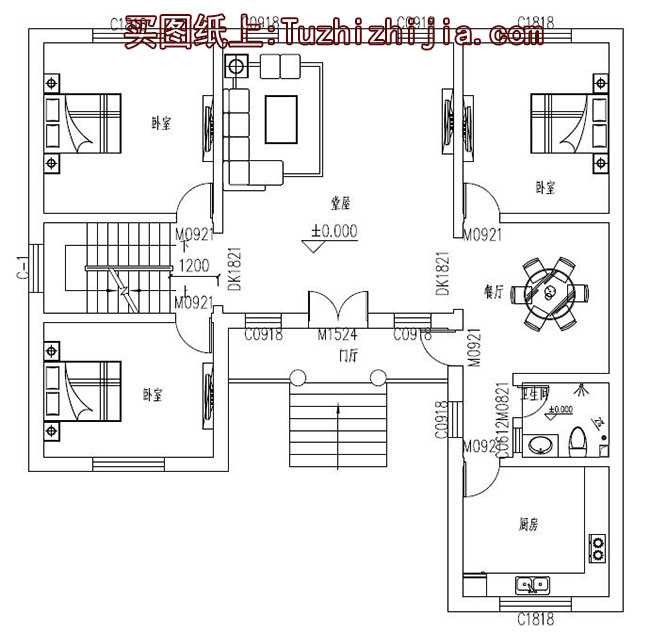 二层带地下室楼房设计方案，效果图+全套施工图