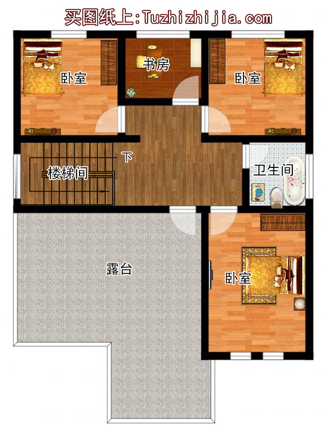 新农村三层带露台自建房设计施工图,农村自建别墅推荐