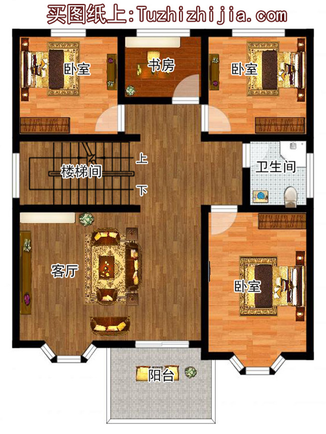 新农村三层带露台自建房设计施工图,农村自建别墅推荐