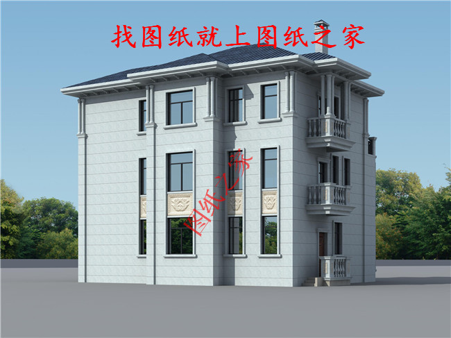 欧式风格三层自建房设计图,外观高端大气,彰显业主的高贵品质