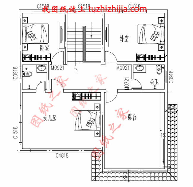 130平米徽式古典风格的三层自建房屋别墅设计图纸，户型合极佳，适合居住