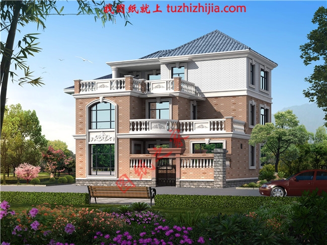 最新140平米三层自建房屋设计图纸，本户型带小院