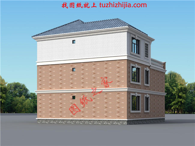 最新140平米三层自建房屋设计图纸，本户型带小院