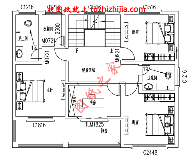 带车库现代三层房屋别墅设计图,占地110平米左右,功能齐全