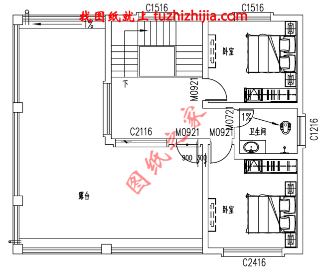 带车库现代三层房屋别墅设计图,占地110平米左右,功能齐全