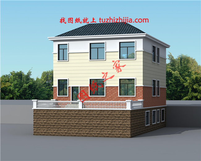 二层自建房屋设计图，带小院，带地下室，外观现代、时尚，内部布局合理