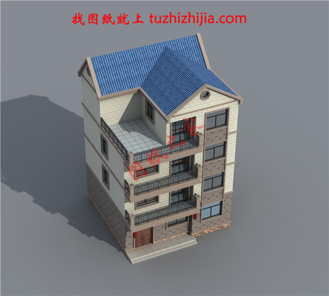 简单实用的四层农村自建房屋设计图,占地100平米左右