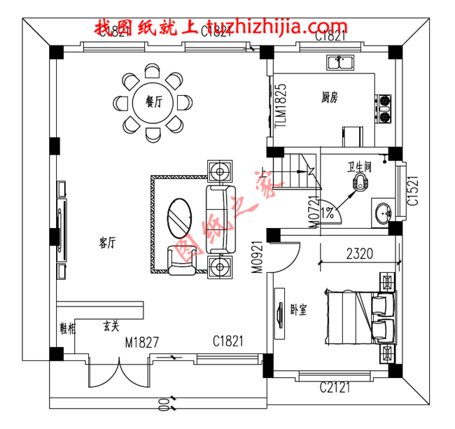 简单实用的四层农村自建房屋设计图,占地100平米左右