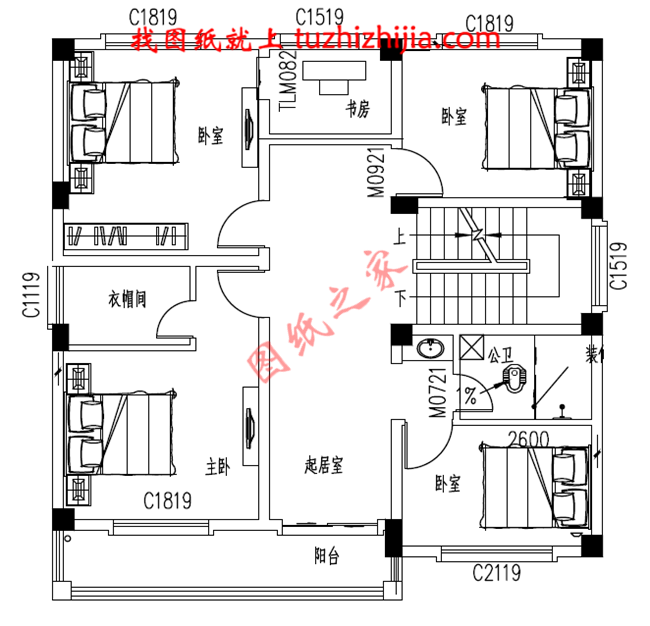 简单实用的四层农村自建房屋设计图,占地100平米左右