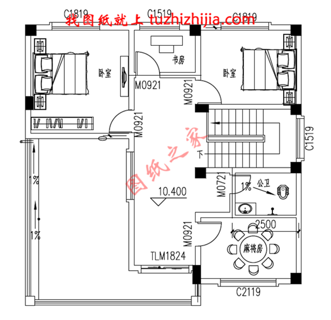 简单实用的四层农村自建房屋设计图,占地100平米左右