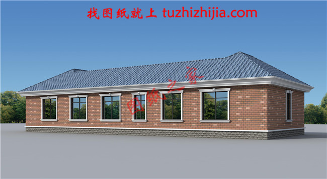一层三合院自建房屋设计的图纸，建筑面积200平米左右