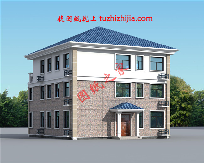 全套三层农村房屋设计图纸，客厅中空，大大的窗户，采光极好，外观上十分耐看