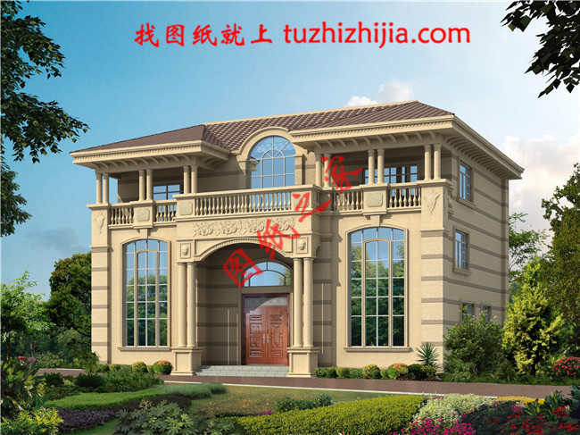 三层农村自建房别墅设计图纸,大厅中空,外观高端大气